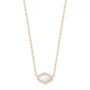 BELL 18K AND DIAMOND ELONGATED HEXAGONAL ROCK CRYSTAL PENDANT