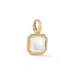BELL 18K, DIAMOND AND ROCK CRYSTAL CHARM