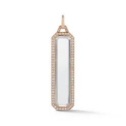 BELL 18K DIAMOND ROCK CRYSTAL BAR CHARM