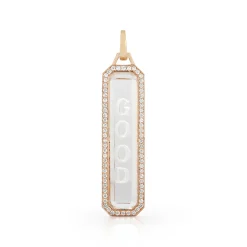 BELL 18K DIAMOND ROCK CRYSTAL BAR CHARM