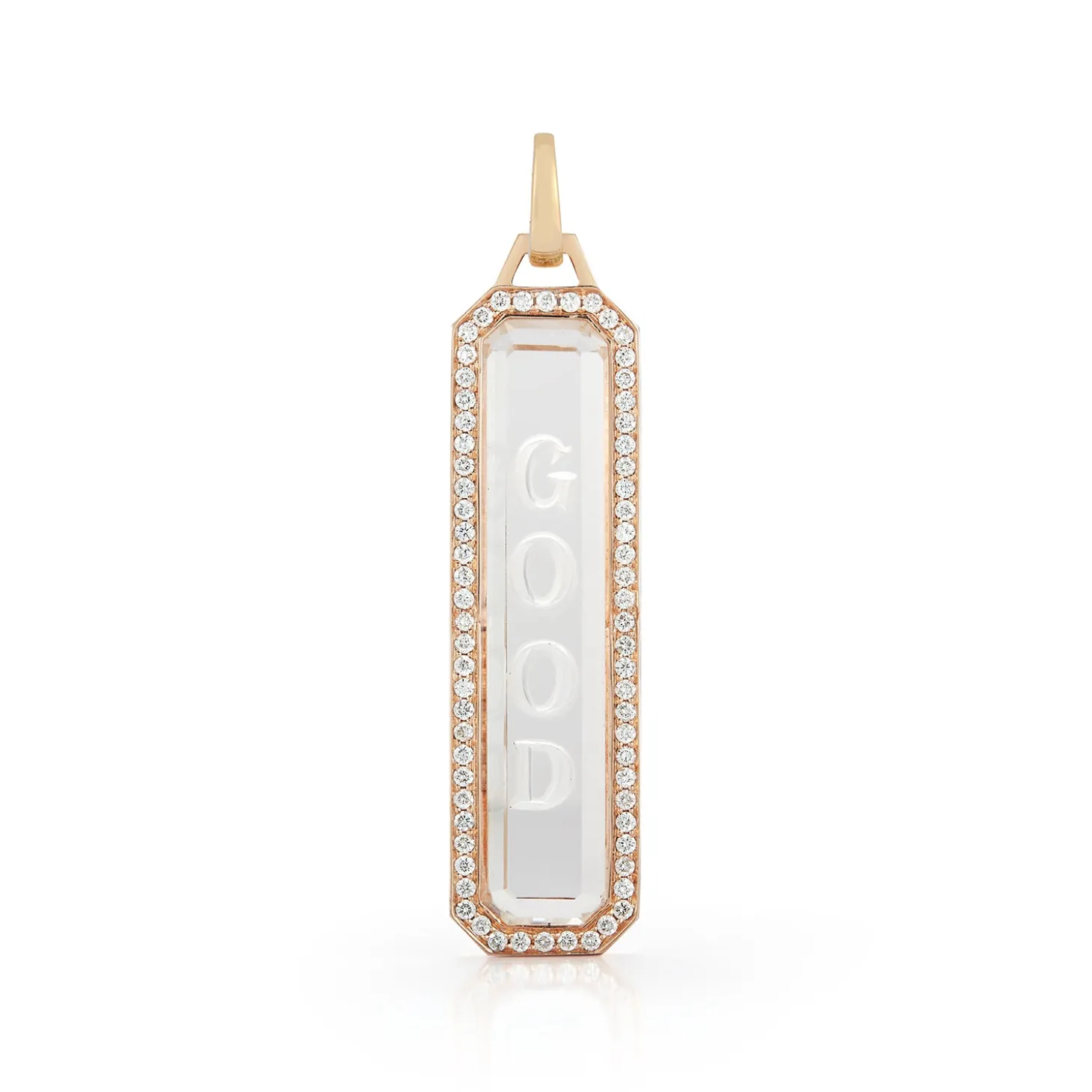BELL 18K DIAMOND ROCK CRYSTAL BAR CHARM