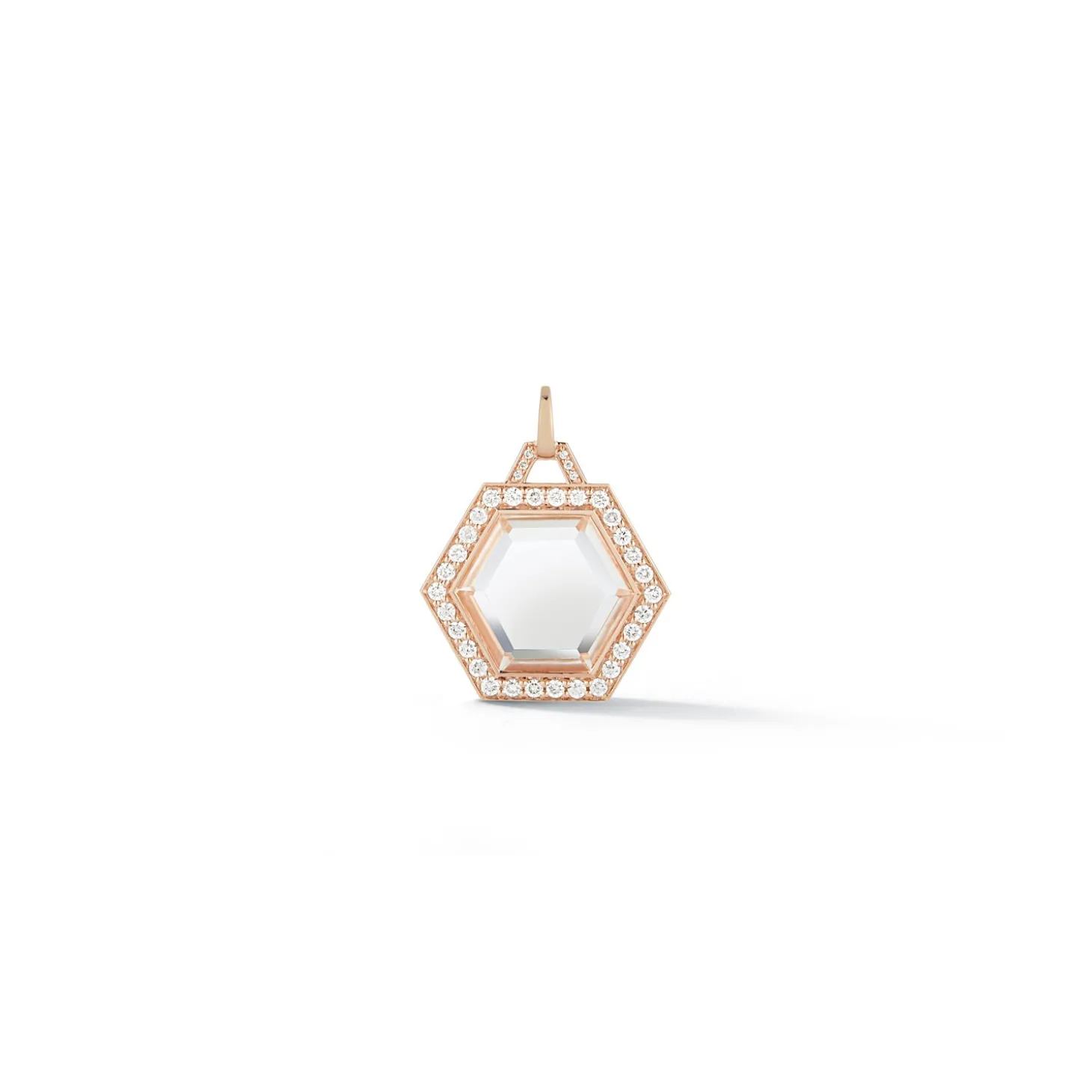 BELL 18K DIAMOND u0026 ROCK CRYSTAL HEXAGON CHARM