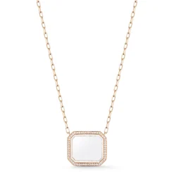 BELL 18K DIAMOND u0026 ROCK CRYSTAL RECTANGULAR PENDANT