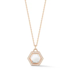 BELL 18K DIAMOND u0026 ROCK CRYSTAL HEXAGON CHARM