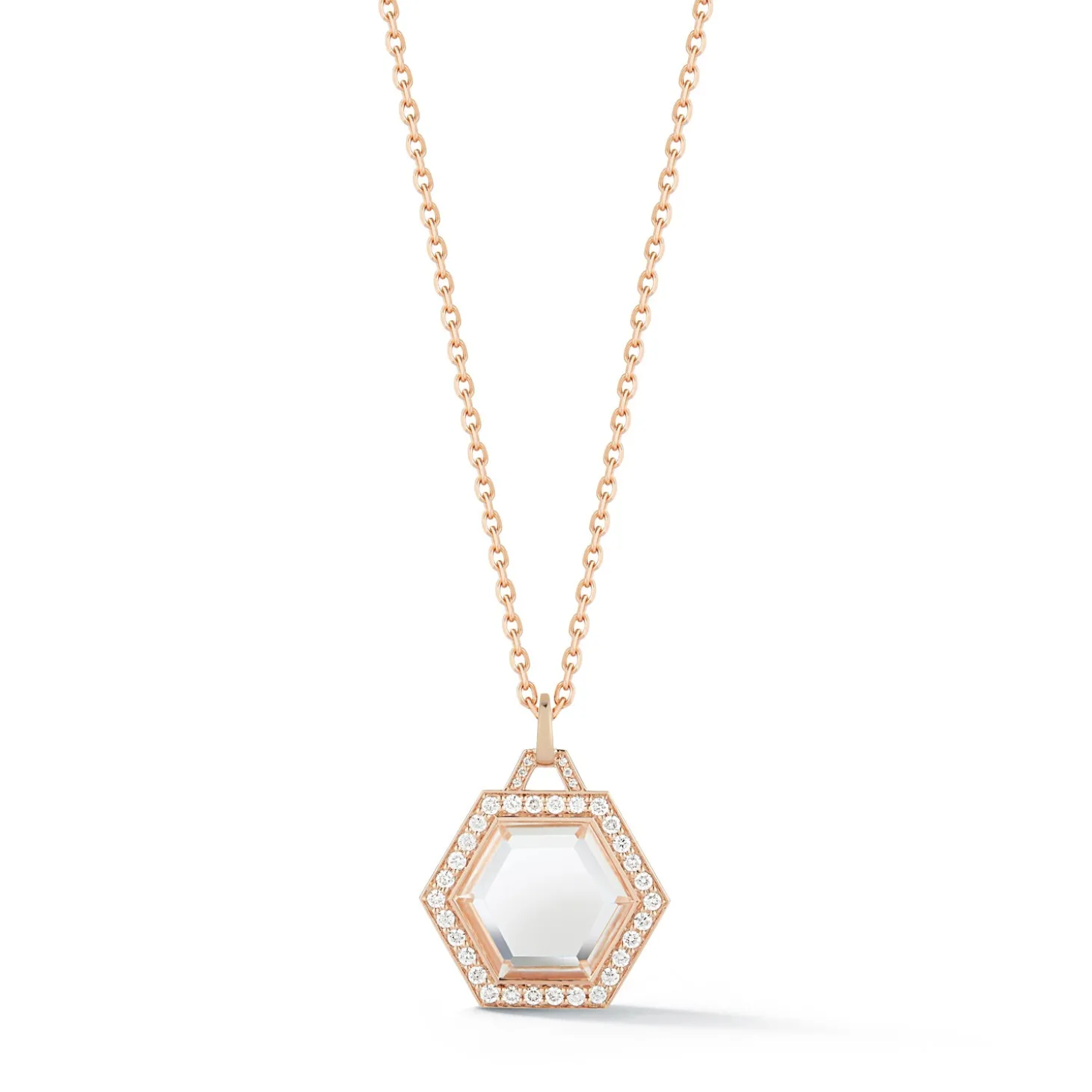 BELL 18K DIAMOND u0026 ROCK CRYSTAL HEXAGON CHARM