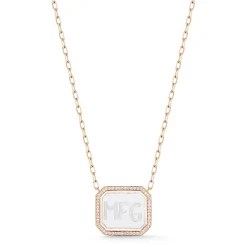 BELL 18K DIAMOND u0026 ROCK CRYSTAL RECTANGULAR PENDANT