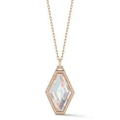 BELL 18K GOLD, DIAMOND AND ROCK CRYSTAL HEXAGON CHARM