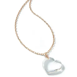 BELL 18K GOLD, DIAMOND AND ROCK CRYSTAL HEART CHARM