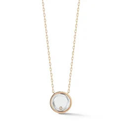 BELL 18K GOLD, DIAMOND u0026 ROCK CRYSTAL NECKLACE