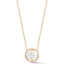 BELL 18K GOLD, DIAMOND u0026 ROCK CRYSTAL ZODIAC NECKLACE