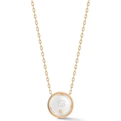 BELL 18K GOLD, DIAMOND u0026 ROCK CRYSTAL ZODIAC NECKLACE