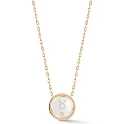 BELL 18K GOLD, DIAMOND u0026 ROCK CRYSTAL ZODIAC NECKLACE