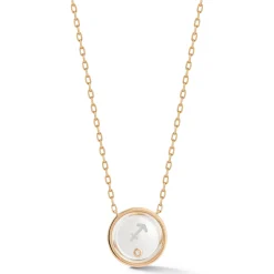 BELL 18K GOLD, DIAMOND u0026 ROCK CRYSTAL ZODIAC NECKLACE