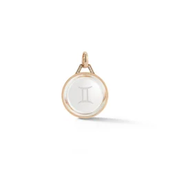 BELL 18K ROSE GOLD, DIAMOND u0026 ROCK CRYSTAL ZODIAC CHARM