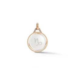 BELL 18K ROSE GOLD, DIAMOND u0026 ROCK CRYSTAL ZODIAC CHARM