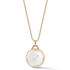 BELL 18K ROSE GOLD, DIAMOND u0026 ROCK CRYSTAL ZODIAC CHARM