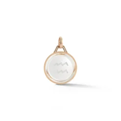 BELL 18K ROSE GOLD, DIAMOND u0026 ROCK CRYSTAL ZODIAC CHARM