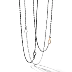 CARRINGTON BLACK STERLING SILVER CABLE CHAIN NECKLACE