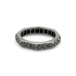 CARRINGTON 18K BLACK GOLD AND BLACK DIAMOND OCTAGON BAND RING