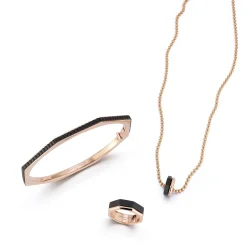 CARRINGTON 18K ROSE GOLD AND EBONY OCTAGON BRACELET