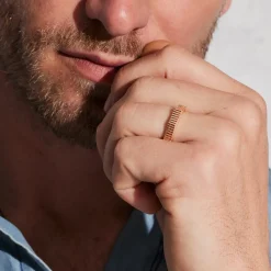 CARRINGTON 18K ROSE GOLD FLUTED OCTAGON BAND RING