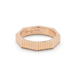 CARRINGTON 18K ROSE GOLD FLUTED OCTAGON BAND RING