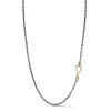 CARRINGTON STERLING SILVER, BLACK RHODIUM CABLE CHAIN NECKLACE WITH 18K CLASP