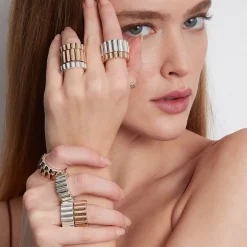 CII STERLING SILVER JUMBO FLUTED BAND RING