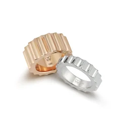 CII STERLING SILVER JUMBO FLUTED BAND RING
