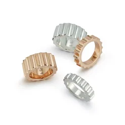 CII STERLING SILVER JUMBO FLUTED BAND RING