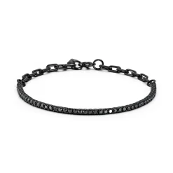 CLASSIC 18K BLACK GOLD AND BLACK DIAMOND TENNIS BRACELET