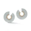 CLIVE 18K ALL DIAMOND FRONT FACING HOOP EARRINGS