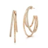 CLIVE 18K AND DIAMOND TRIPLE HOOP EARRINGS