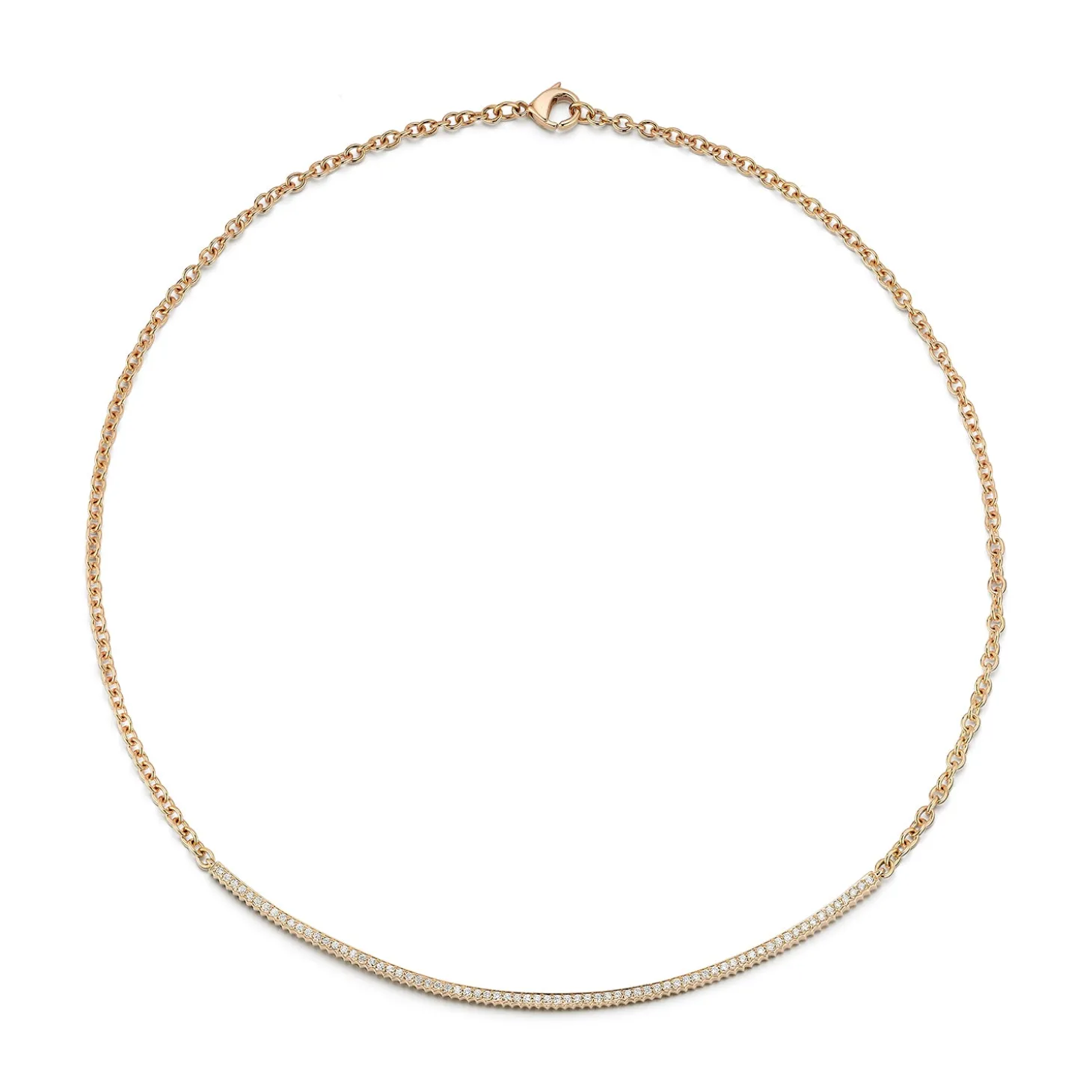 CLIVE 18K DIAMOND FLUTED BAR NECKLACE