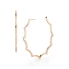 CLIVE 18K DIAMOND SCALLOPED HOOP EARRING