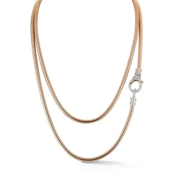 CLIVE 18K GOLD ALL DIAMOND CLASP ON 18K GOLD BOA CHAIN