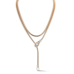 CLIVE 18K GOLD ALL DIAMOND CLASP ON 18K GOLD BOA CHAIN