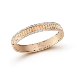 CLIVE 18K GOLD AND DIAMOND EDGE FLUTED CUFF BANGLE