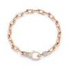 CLIVE 18K GOLD CHAIN LINK BRACELET WITH DIAMOND LOBSTER CLASP