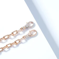 CLIVE 18K GOLD CHAIN LINK BRACELET WITH DIAMOND LOBSTER CLASP