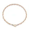CLIVE 18K GOLD CHAIN LINK CHOKER WITH DIAMOND LOBSTER CLASP