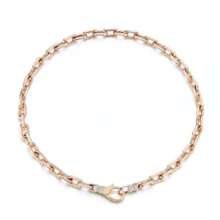 CLIVE 18K GOLD CHAIN LINK CHOKER WITH DIAMOND LOBSTER CLASP