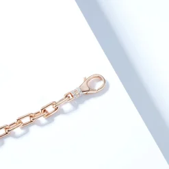 CLIVE 18K GOLD CHAIN LINK CHOKER WITH DIAMOND LOBSTER CLASP