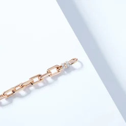 CLIVE 18K GOLD CHAIN LINK CHOKER WITH DIAMOND LOBSTER CLASP
