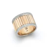 CLIVE 18K TWO TONE DIAMOND FLUTED BAND RING