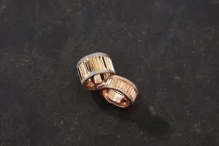 CLIVE 18K TWO TONE DIAMOND FLUTED BAND RING