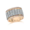 CLIVE TWO TONE ALL DIAMOND 12MM WIDE FLUTED BAND RING