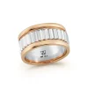 CLIVE TWO TONE 10MM FLUTED BAND RING