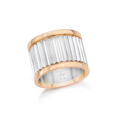 CLIVE TWO TONE 15MM FLUTED BAND RING