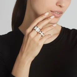 CLIVE TWO TONE 15MM FLUTED BAND RING
